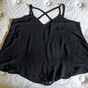 Black top with front cross straps